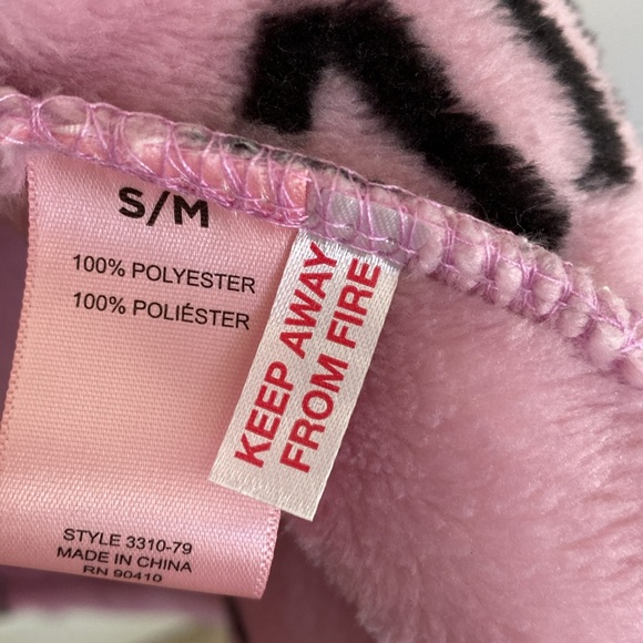 Juicy Couture Plush Soft Logo Graphic Robe JC Crowns Mauve and Black Size S M - Picture 8 of 10